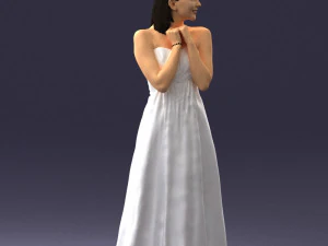 bride in white dress 0388 3d print ready 3D Print Model