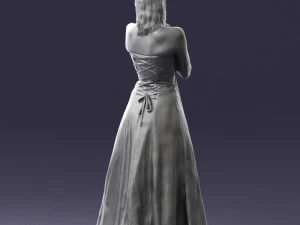 bride in white dress 0388 3d print ready 3D Print Model