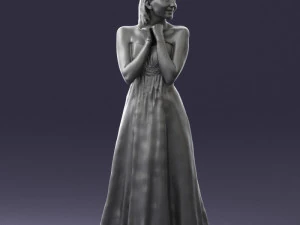 bride in white dress 0388 3d print ready 3D Print Model