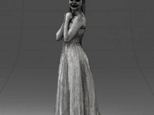 bride in white dress 0388 3d print ready 3D Print Model
