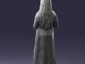 girl in dress with rabbit 0387 Modelo 3D