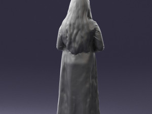 girl in dress with rabbit 0387 Modelo 3D