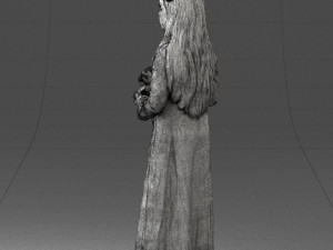 girl in dress with rabbit 0387 Modelo 3D
