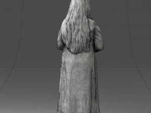 girl in dress with rabbit 0387 Modelo 3D