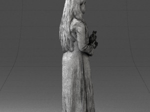 girl in dress with rabbit 0387 Modelo 3D
