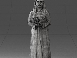 girl in dress with rabbit 0387 Modelo 3D
