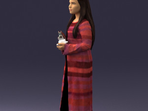 girl in dress with rabbit 0387 3d print ready 3D 打印模型