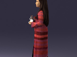 girl in dress with rabbit 0387 3d print ready 3D 打印模型