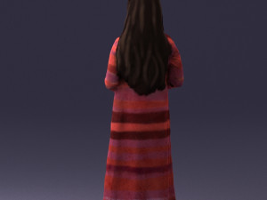 girl in dress with rabbit 0387 3d print ready 3D 打印模型