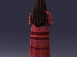 girl in dress with rabbit 0387 3d print ready 3D Print Model