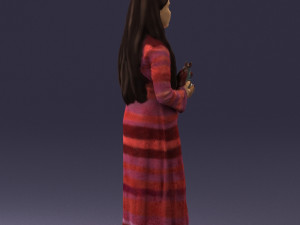 girl in dress with rabbit 0387 3d print ready 3D 打印模型