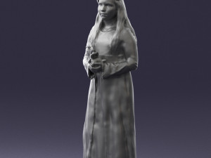 girl in dress with rabbit 0387 3d print ready 3D 打印模型