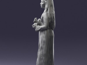 girl in dress with rabbit 0387 3d print ready 3D 打印模型