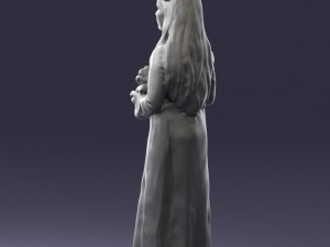 girl in dress with rabbit 0387 3d print ready 3D 打印模型