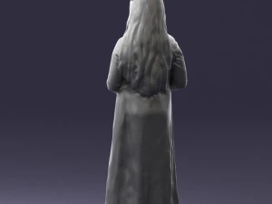 girl in dress with rabbit 0387 3d print ready 3D Print Model