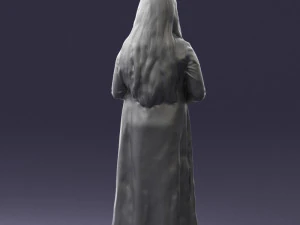 girl in dress with rabbit 0387 3d print ready 3D Print Model