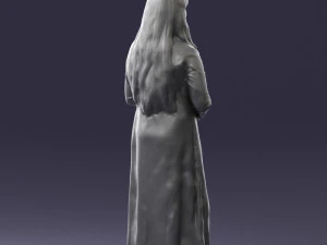 girl in dress with rabbit 0387 3d print ready 3D Print Model
