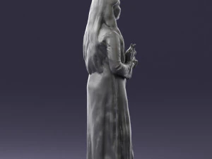 girl in dress with rabbit 0387 3d print ready 3D Print Model