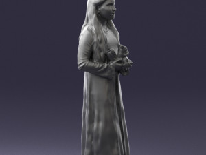 girl in dress with rabbit 0387 3d print ready 3D 打印模型