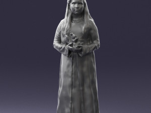 girl in dress with rabbit 0387 3d print ready 3D 打印模型