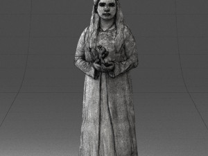 girl in dress with rabbit 0387 3d print ready 3D 打印模型