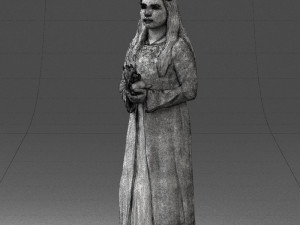 girl in dress with rabbit 0387 3d print ready 3D 打印模型