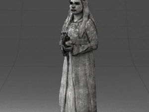girl in dress with rabbit 0387 3d print ready 3D Print Model