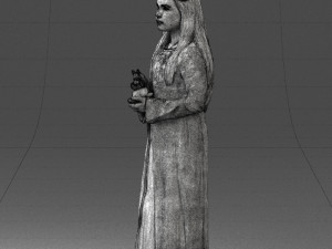 girl in dress with rabbit 0387 3d print ready 3D 打印模型
