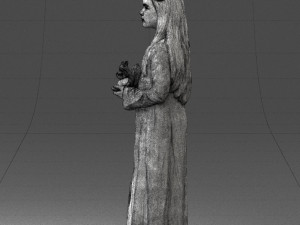 girl in dress with rabbit 0387 3d print ready 3D 打印模型