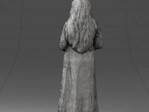 girl in dress with rabbit 0387 3d print ready 3D Print Model