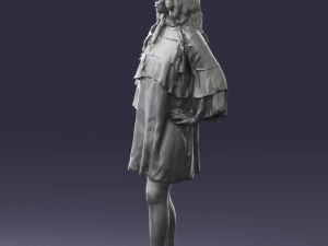 woman in dark green short dress 0378 3D Model