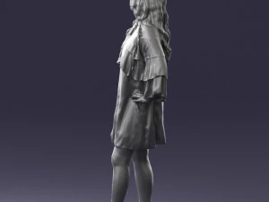 woman in dark green short dress 0378 3D Model