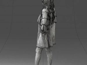 woman in dark green short dress 0378 3D Model