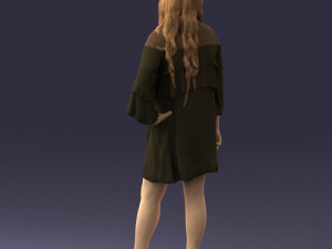 woman in dark green short dress 0378 3d print ready 3D Print Model