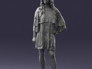 woman in dark green short dress 0378 3d print ready 3D Print Model