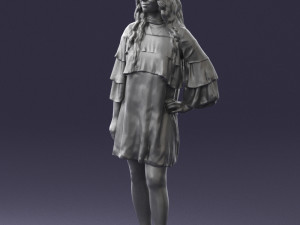 woman in dark green short dress 0378 3d print ready 3D Print Model