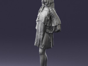 woman in dark green short dress 0378 3d print ready 3D Print Model