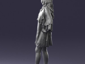 woman in dark green short dress 0378 3d print ready 3D Print Model