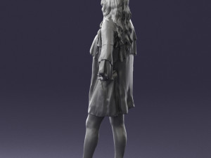 woman in dark green short dress 0378 3d print ready 3D Print Model