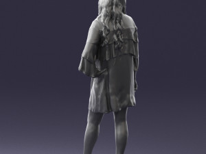woman in dark green short dress 0378 3d print ready 3D Print Model