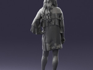 woman in dark green short dress 0378 3d print ready 3D Print Model