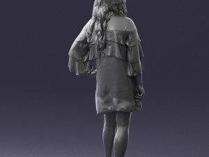 woman in dark green short dress 0378 3d print ready 3D Print Model