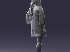 woman in dark green short dress 0378 3d print ready 3D Print Model