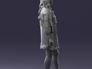 woman in dark green short dress 0378 3d print ready 3D Print Model