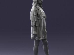 woman in dark green short dress 0378 3d print ready 3D Print Model