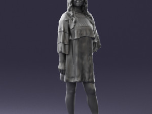 woman in dark green short dress 0378 3d print ready 3D Print Model