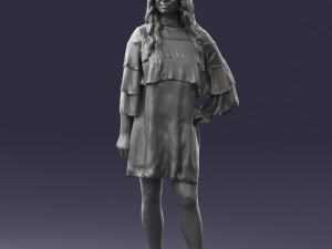 woman in dark green short dress 0378 3d print ready 3D Print Model