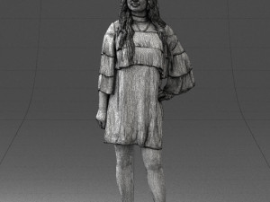 woman in dark green short dress 0378 3d print ready 3D Print Model
