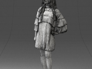 woman in dark green short dress 0378 3d print ready 3D Print Model