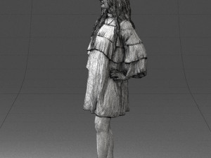 woman in dark green short dress 0378 3d print ready 3D Print Model